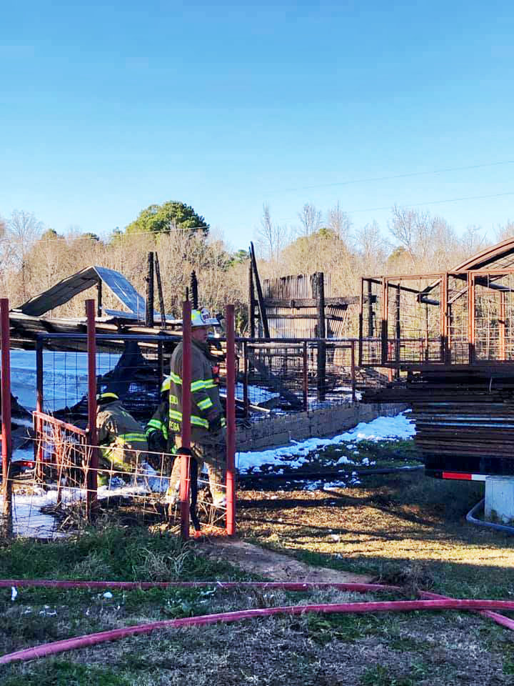 Fire decimated the Alba-Golden High School ag barn during the Christmas break, killing three show goats and leaving students scrambling for places to house animals.